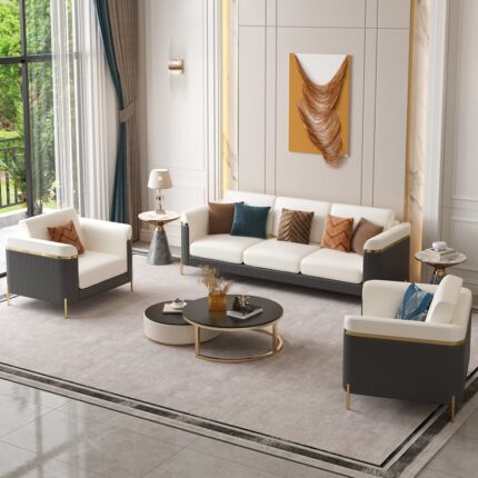 Vertex Modern 3 Parçalı Dəri Qonaq Otağı Divan Dəsti