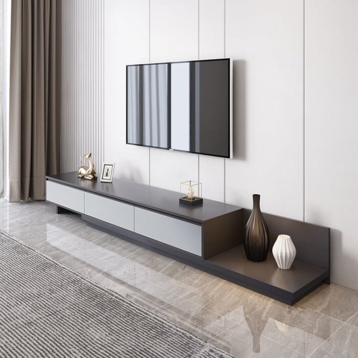 Tünd boz və açıq boz rənglərdə Fero minimalist TV lövhəsi, 200 – 360 sm