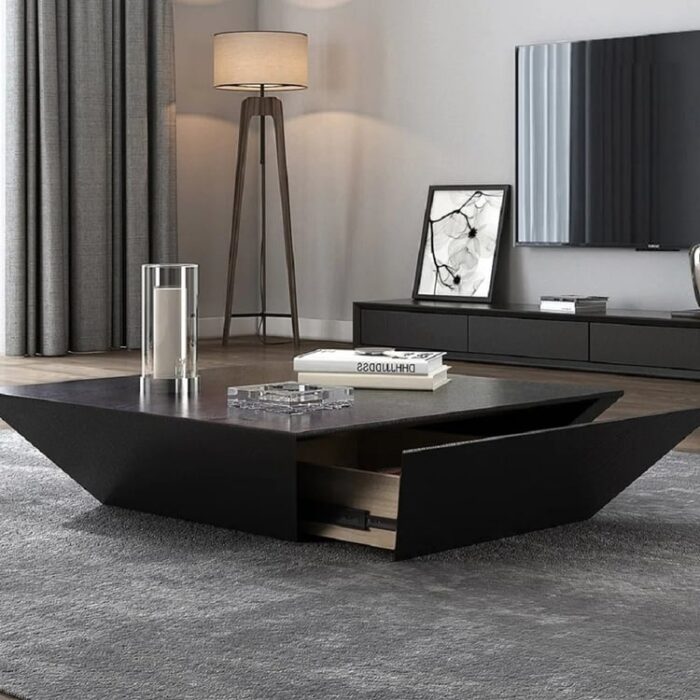 Müasir kvadrat mdf şpon Jurnal masa