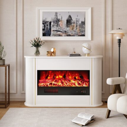 Elektrik şömine, 1200 mm, 1500 Vt, 5 istiqamətli tənzimlənən, 3D LED alov effekti